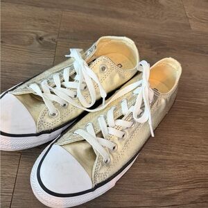 Converse Metallic Gold Low Top Sneakers